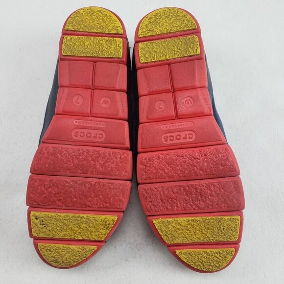 Crocs Skimmer Slip On Shoe Womens 7 Blue Comfort Stretch Sole Canvas Flat - Picture 10 of 10